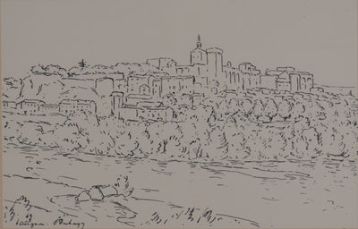 Frédéric DESHAYES : Provence, Avignon, Lithographie originale signée