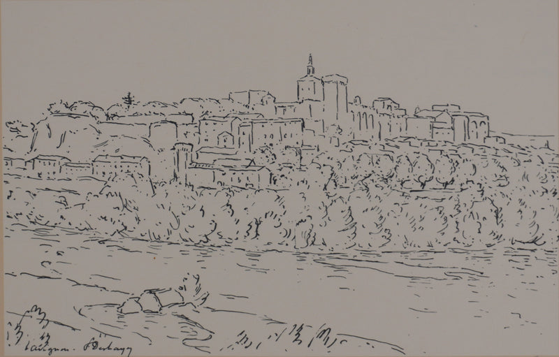 Frédéric DESHAYES : Provence, Avignon, Lithographie originale signée