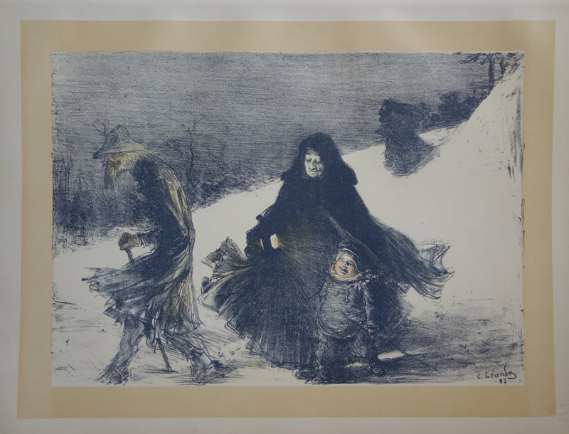 Charles LEANDRE : Noel, Lithographie originale signée