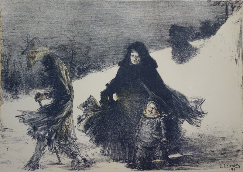Charles LEANDRE : Noel, Lithographie originale signée