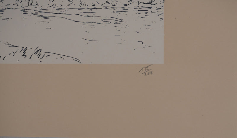 Frédéric DESHAYES : Provence, Avignon, Lithographie originale signée
