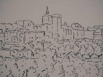 Frédéric DESHAYES : Provence, Avignon, Lithographie originale signée