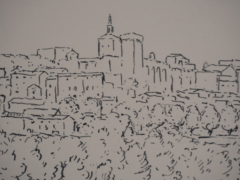 Frédéric DESHAYES : Provence, Avignon, Lithographie originale signée