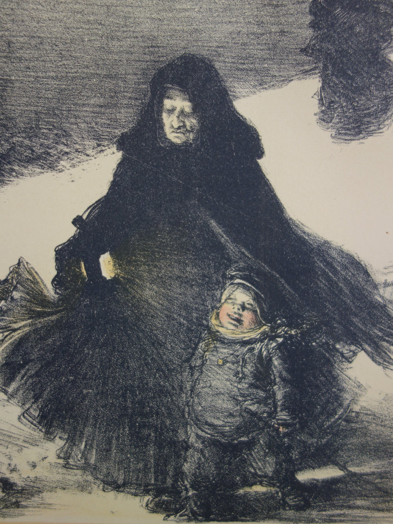 Charles LEANDRE : Noel, Lithographie originale signée