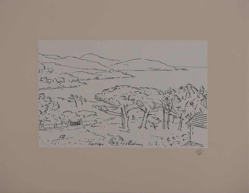 Frédéric DESHAYES : Provence, Le Cap Nègre, Lithographie originale signée