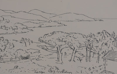 Frédéric DESHAYES : Provence, Le Cap Nègre, Lithographie originale signée