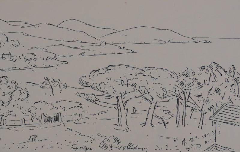 Frédéric DESHAYES : Provence, Le Cap Nègre, Lithographie originale signée
