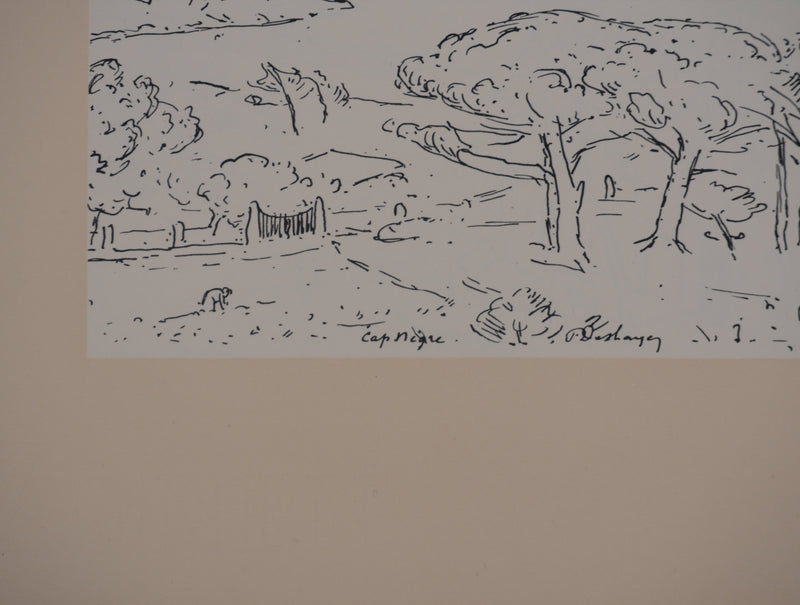 Frédéric DESHAYES : Provence, Le Cap Nègre, Lithographie originale signée