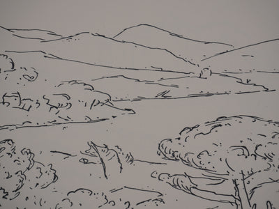 Frédéric DESHAYES : Provence, Le Cap Nègre, Lithographie originale signée
