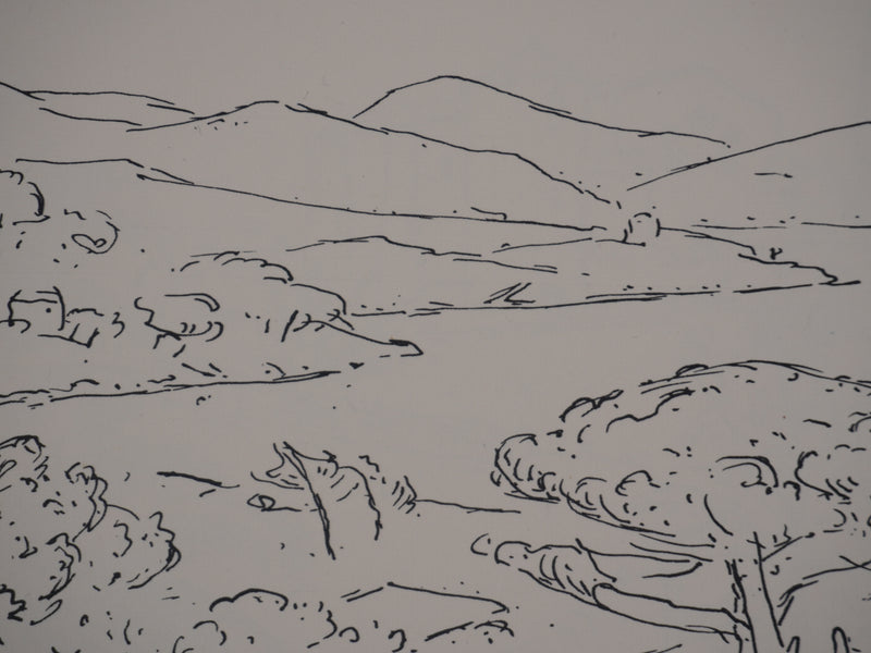 Frédéric DESHAYES : Provence, Le Cap Nègre, Lithographie originale signée