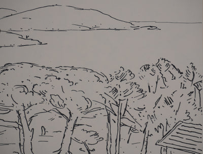 Frédéric DESHAYES : Provence, Le Cap Nègre, Lithographie originale signée