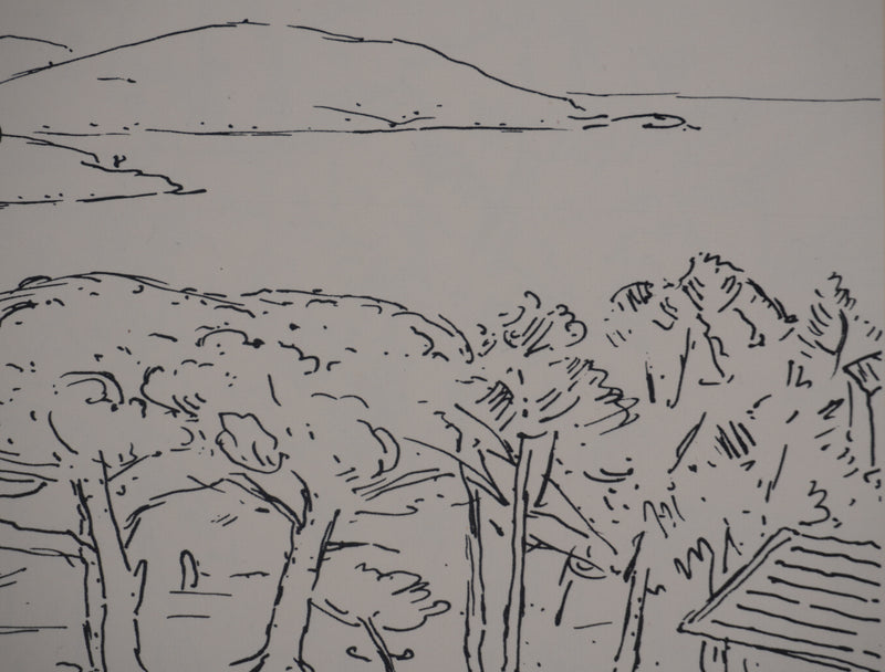Frédéric DESHAYES : Provence, Le Cap Nègre, Lithographie originale signée