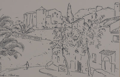 Frédéric DESHAYES : Provence, Bormes, Lithographie originale signée