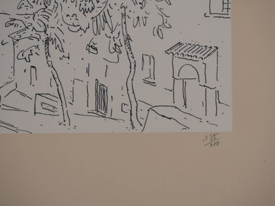 Frédéric DESHAYES : Provence, Bormes, Lithographie originale signée