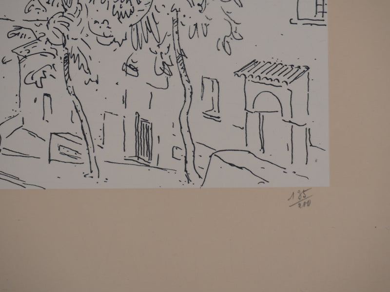 Frédéric DESHAYES : Provence, Bormes, Lithographie originale signée