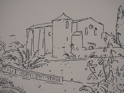 Frédéric DESHAYES : Provence, Bormes, Lithographie originale signée
