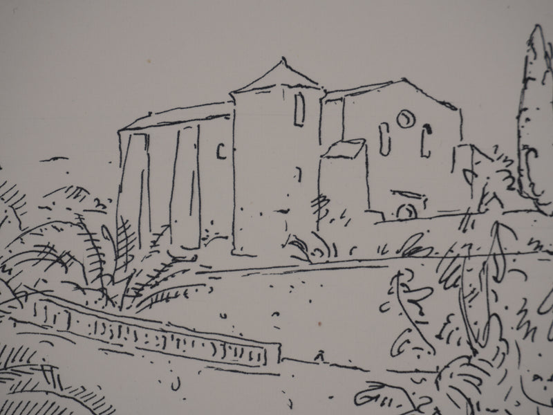 Frédéric DESHAYES : Provence, Bormes, Lithographie originale signée