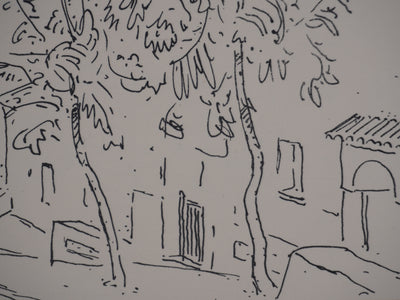 Frédéric DESHAYES : Provence, Bormes, Lithographie originale signée