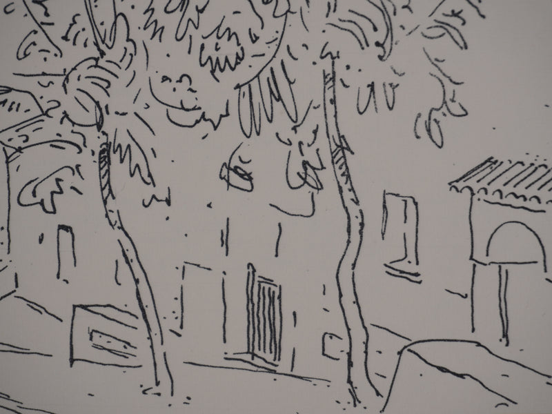Frédéric DESHAYES : Provence, Bormes, Lithographie originale signée