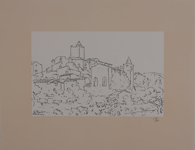 Frédéric DESHAYES : Provence, Le Revest, Lithographie originale signée