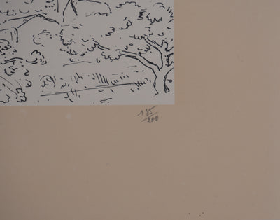 Frédéric DESHAYES : Provence, Le Revest, Lithographie originale signée