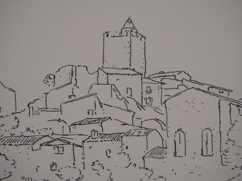 Frédéric DESHAYES : Provence, Le Revest, Lithographie originale signée