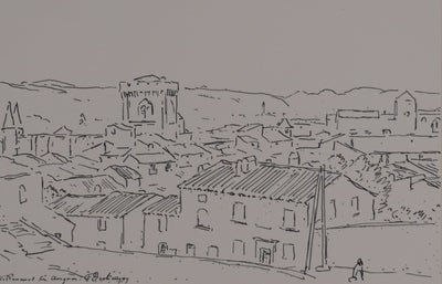 Frédéric DESHAYES : Provence, Villeneuve-lès-Avignon, Lithographie originale signée