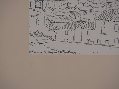 Frédéric DESHAYES : Provence, Villeneuve-lès-Avignon, Lithographie originale signée