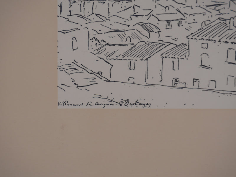 Frédéric DESHAYES : Provence, Villeneuve-lès-Avignon, Lithographie originale signée