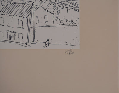 Frédéric DESHAYES : Provence, Villeneuve-lès-Avignon, Lithographie originale signée