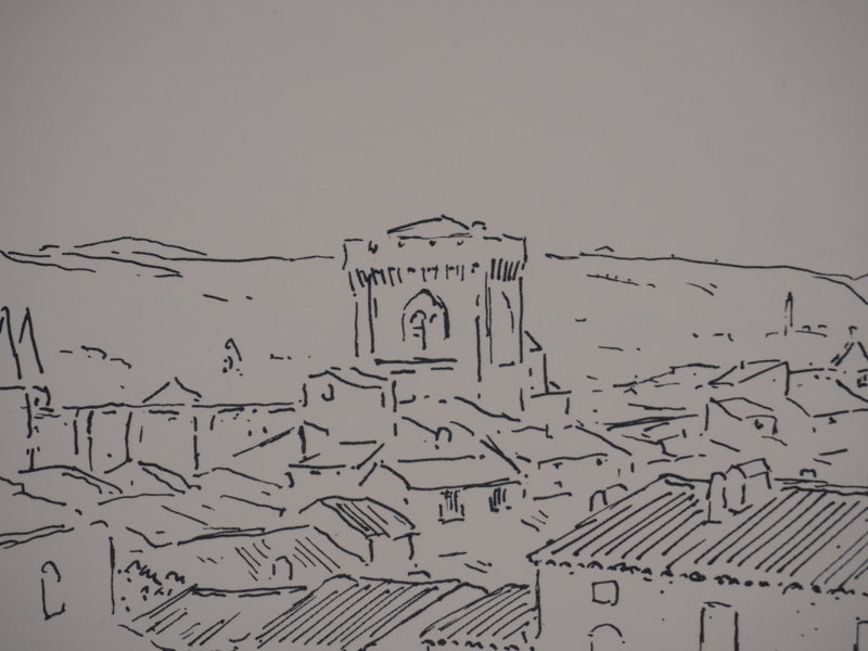 Frédéric DESHAYES : Provence, Villeneuve-lès-Avignon, Lithographie originale signée