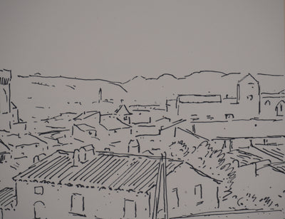 Frédéric DESHAYES : Provence, Villeneuve-lès-Avignon, Lithographie originale signée