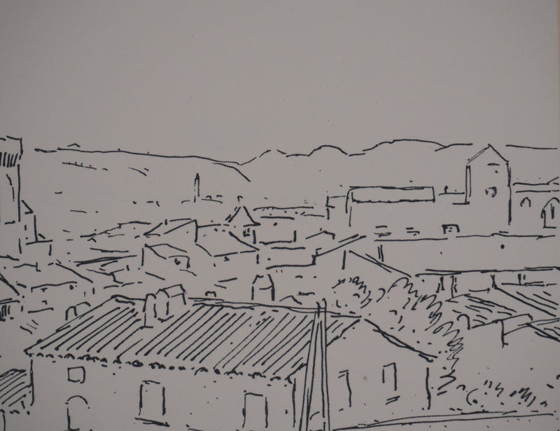 Frédéric DESHAYES : Provence, Villeneuve-lès-Avignon, Lithographie originale signée