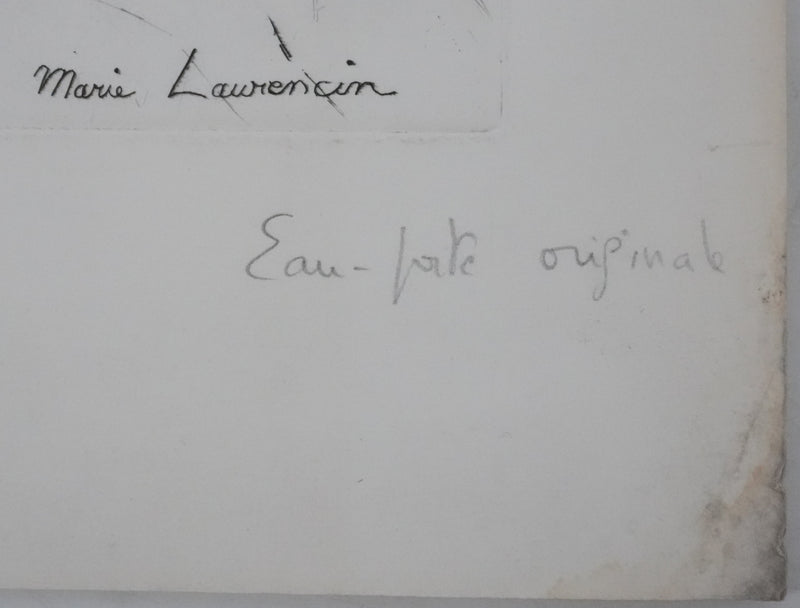 Marie LAURENCIN : Jeune fille à la guitare (état coloré), Gravure originale signée