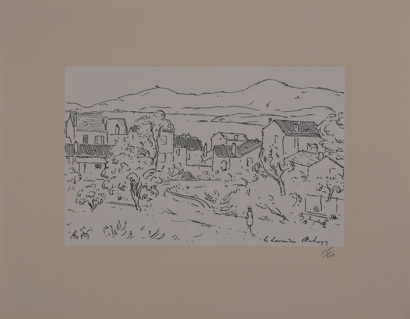 Frédéric DESHAYES : Provence, Le Lavandou, Lithographie originale signée