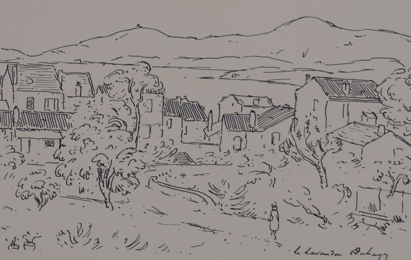 Frédéric DESHAYES : Provence, Le Lavandou, Lithographie originale signée