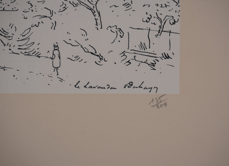 Frédéric DESHAYES : Provence, Le Lavandou, Lithographie originale signée