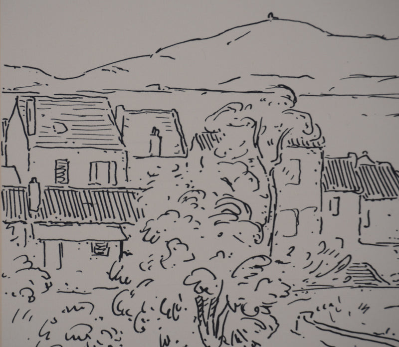 Frédéric DESHAYES : Provence, Le Lavandou, Lithographie originale signée