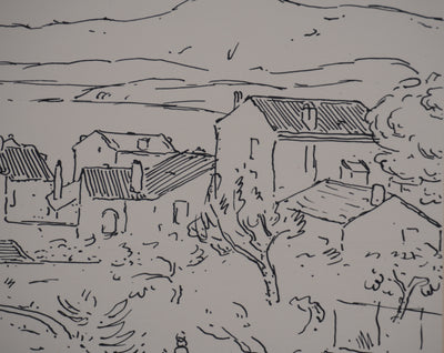 Frédéric DESHAYES : Provence, Le Lavandou, Lithographie originale signée