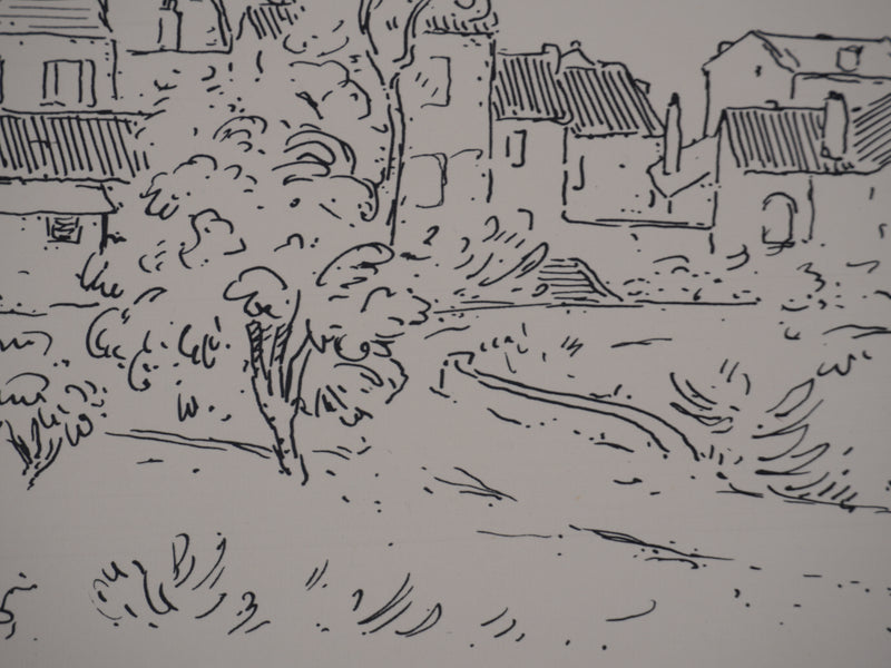 Frédéric DESHAYES : Provence, Le Lavandou, Lithographie originale signée