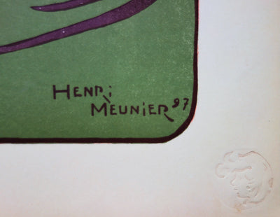 Henri MEUNIER : L'heure du silence, Lithographie originale (photo de détail 2) - Crédit photo : Galerie Art.Paris