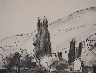 Jean MOREAU : Grèce, Monastère de Daphni, Lithographie originale signée