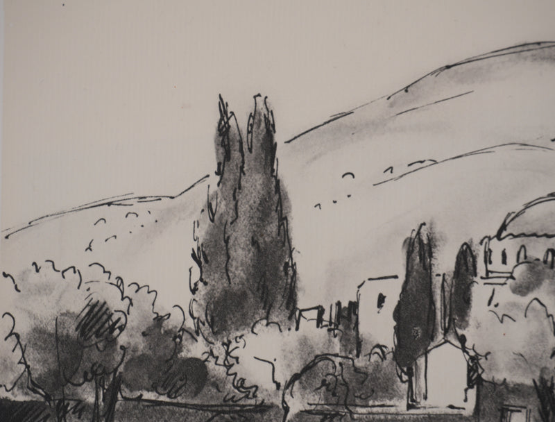 Jean MOREAU : Grèce, Monastère de Daphni, Lithographie originale signée