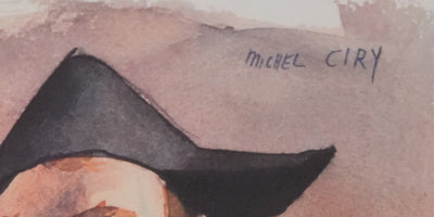 Michel CIRY : Arlequins accoudé, Héliogravure signée