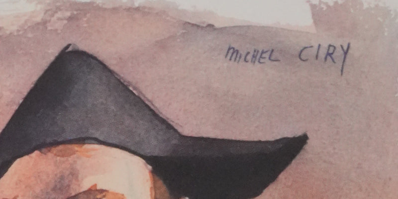 Michel CIRY : Arlequins accoudé, Héliogravure signée