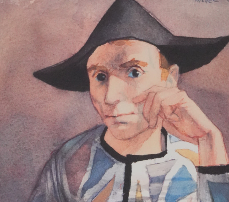 Michel CIRY : Arlequins accoudé, Héliogravure signée