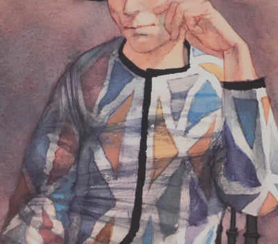 Michel CIRY : Arlequins accoudé, Héliogravure signée