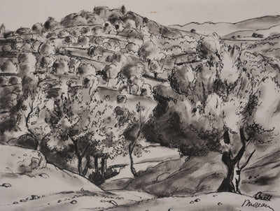 Jean MOREAU : Grèce, Les oliviers de Crète, Lithographie originale signée