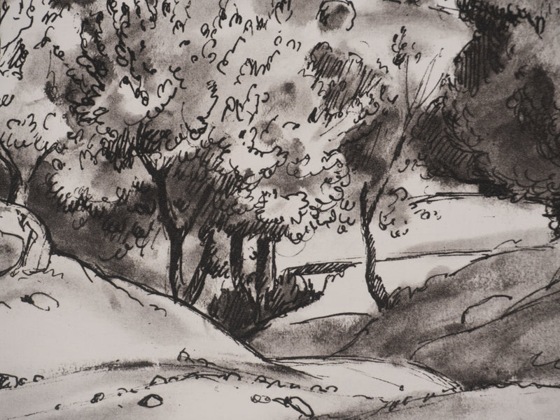 Jean MOREAU : Grèce, Les oliviers de Crète, Lithographie originale signée