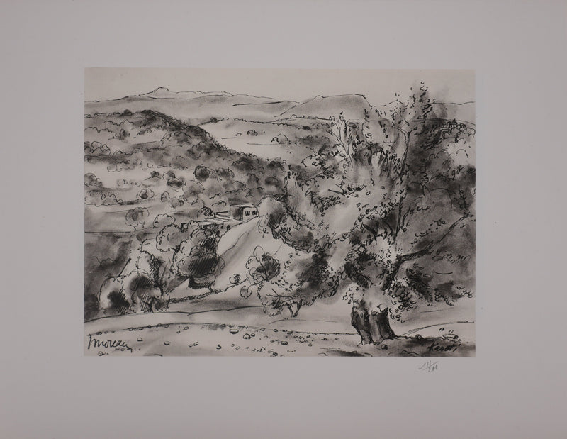 Jean MOREAU : Grèce, Karoti, Lithographie originale signée